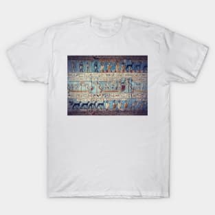 Egyptian goddess and gods, hieroglyphics, ancient relief T-Shirt